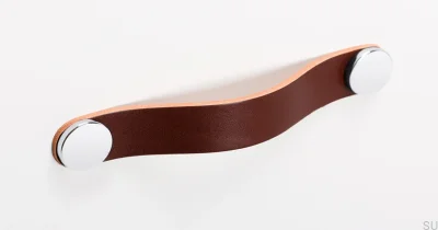 Poignée de meuble Flexa 160 Cuir Marron avec Argent
