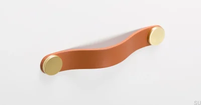 Poignée de meuble Flexa 128 Cuir Beige avec Or