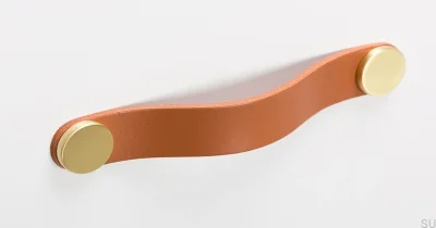 Poignée de meuble Flexa 160 Cuir Beige avec Or