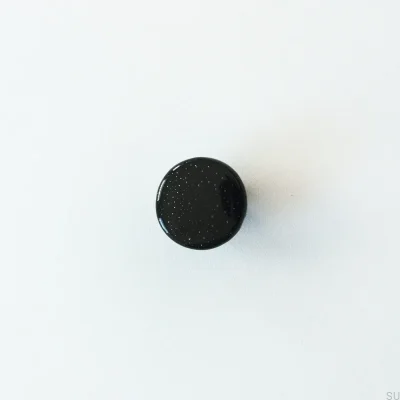Bouton de meuble rond en verre Noir