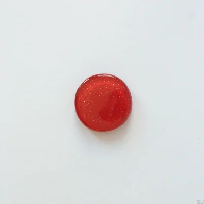 Bouton de meuble rond en verre, rouge