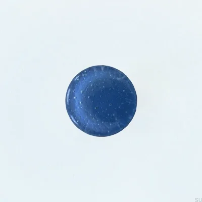 Bouton de meuble rond en verre, verre Indigo