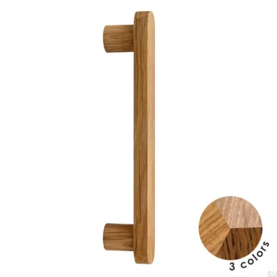 Poignée de meuble oblongue Basic Round 128 20 - 27 Bois Chêne - Huile semi-mate incolore