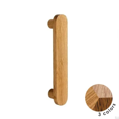 Poignée de meuble oblongue Basic Round 128 20 - 27 Bois Chêne - Huile semi-mate incolore