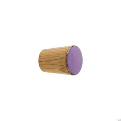 Bouton de meuble Simple Cône Bois Émail Violet Incolore Semi-mat