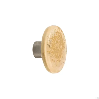 Bouton de meuble en verre doré