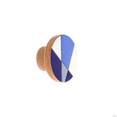Bouton de Meuble Moderna Chêne Bleu Émaillé Bleu 40 - 55 - Huile Brillante Incolore