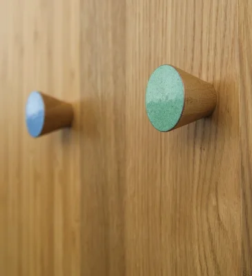 Bouton de meuble Melange en bois émaillé jaune - Huile semi-mate incolore