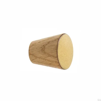 Bouton de meuble Melange en bois émaillé jaune - Huile semi-mate incolore