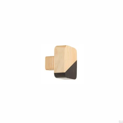 Bouton de meuble Just Two Square Bois Marron clair - Huile semi-mate incolore