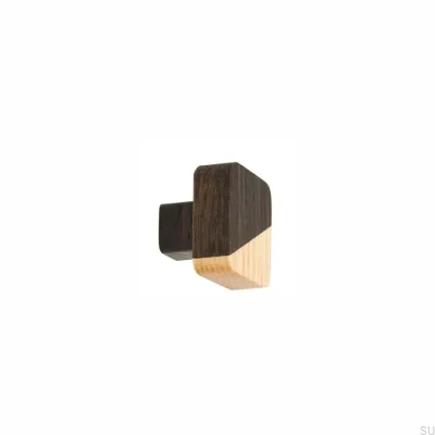Bouton de meuble Just Two Square Bois Brun Foncé - Huile semi-mate incolore