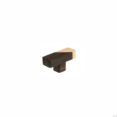 Bouton de meuble Just Two T-bar Bois Brun Foncé - Huile Incolore Semi-mat