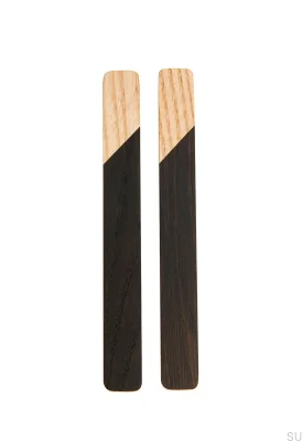 Poignée de meuble allongée Just Two 128 Wooden Dark Brown - Oil Colorless Semi-mat