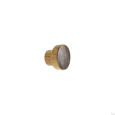 Bouton de meuble en laiton Stamp - Huile semi-mate incolore
