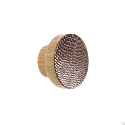 Bouton de meuble Stamp Copper - Huile semi-mate incolore
