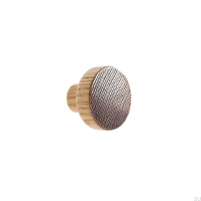 Bouton de meuble Stamp Copper - Huile semi-mate incolore