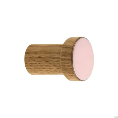 Portemanteau mural Simple Bois Emaillé Rose Clair - Huile Incolore Semi-mat