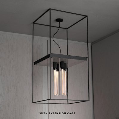 Suspension Caged Cross 4.0 en acier et marbre blanc