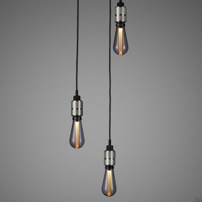 Lustre sans abat-jour 3.0 à crochets de 2 m en acier argenté