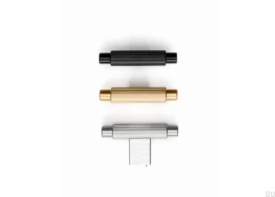 Bouton de meuble T-Bar Arpa Aluminium Argent Brossé