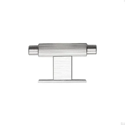Bouton de meuble avec barre en T Arpa plaque aluminium argent brossé