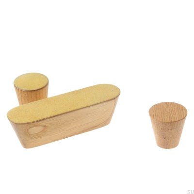 Poignée de meuble Melange Solo 60 Jaune Émaillé - Huile Incolore Semi-mate
