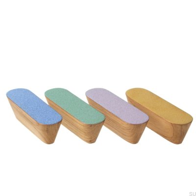 Poignée de meuble Melange Solo 60 Emaillé Bleu - Huile Incolore Semi-mat