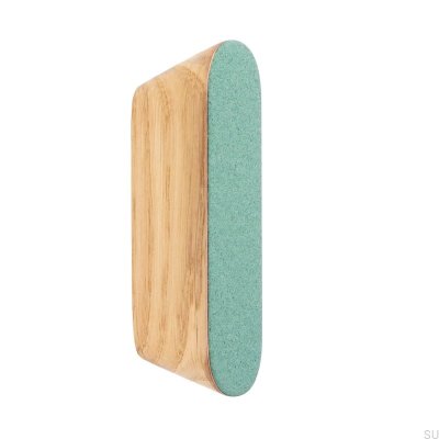 Poignée de meuble Melange Solo 60 Vert émaillé - Huile Incolore Semi-mate