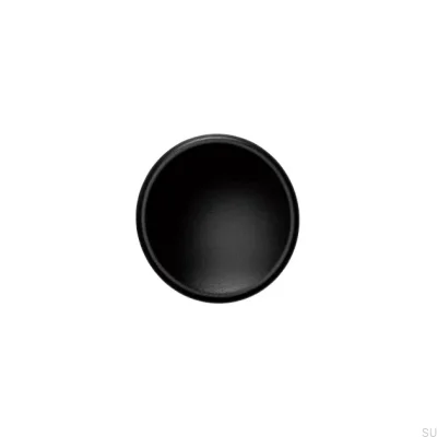 Bouton de meuble Disc 50 en bois laqué noir