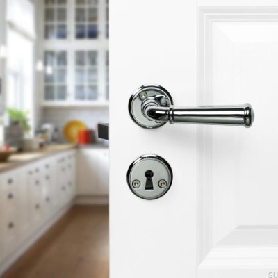 Poignée de porte Hampton en chrome poli, style scandinave standard