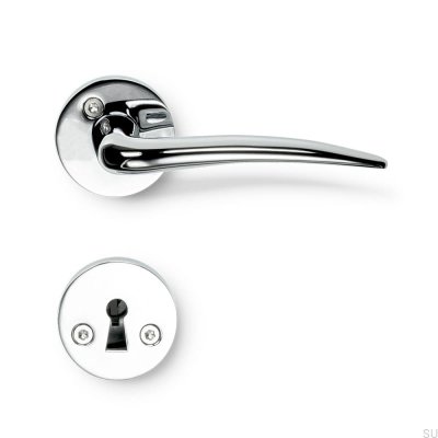 Poignée de porte Skagen en chrome poli, conforme aux normes scandinaves