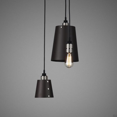 Lustre à abat-jour 3.0, suspendu, 2,6 m, acier graphite et argent