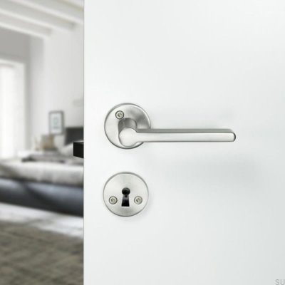Poignée de porte Monza argent brossé, style scandinave standard