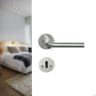 Poignée de porte Kastrup 11 argent brossé standard scandinave