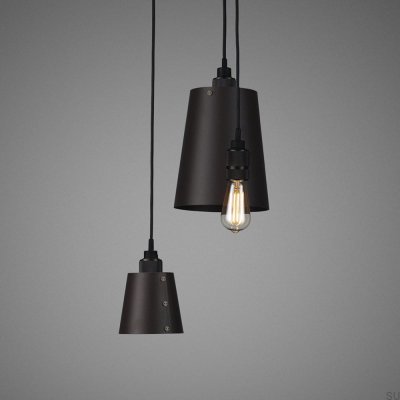 Lustre avec abat-jour 3.0, suspension à crochets de 2 m, acier graphite et bronze brûlé