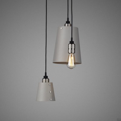 Lustre à abat-jour 3.0, suspendu, 2,6 m, gris acier et argent