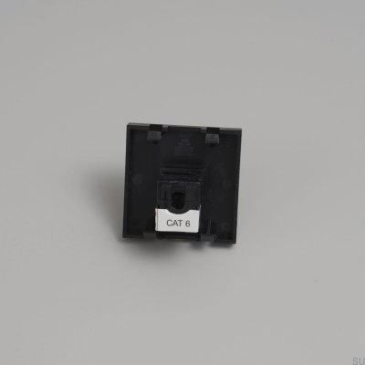 Prise modulaire RJ45 CAT6 45 mm en acier noir, norme européenne