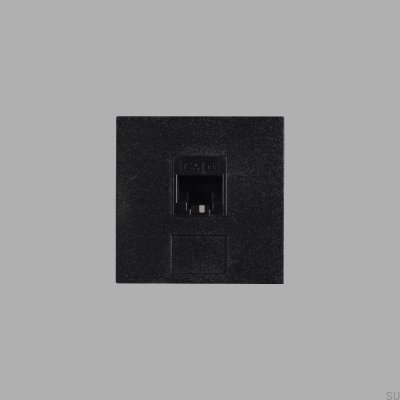 Prise modulaire RJ45 CAT6 45 mm en acier noir, norme européenne