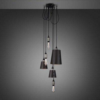 Lustre avec abat-jour 6.0, suspendu à 2 m, acier graphite et argent