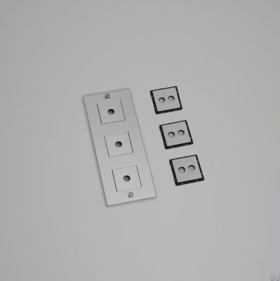 Cadre avec remplissage Plaque verticale Acier 3G Argent Norme européenne