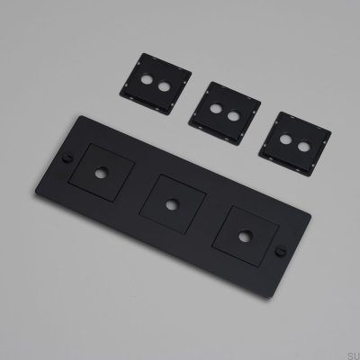 Cadre avec remplissage Plaque horizontale Acier 3G Noir Norme européenne