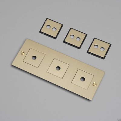 Cadre avec remplissage Plaque horizontale 3G Laiton Norme européenne