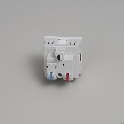 Prise modulaire simple de type E, française, belge, 45 mm, blanche, norme européenne