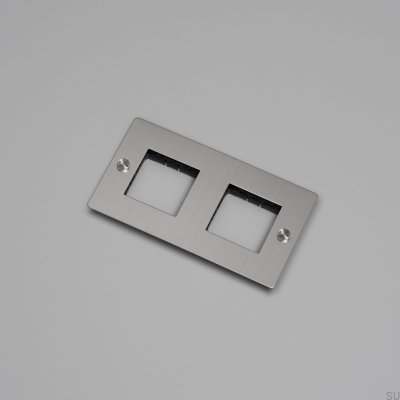 Cadre sans remplissage Plaque universelle 2G Acier Argent Norme européenne