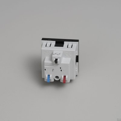 Prise modulaire simple type E française belge 45 mm noire norme européenne