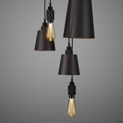 Lustre avec abat-jour 6.0, suspendu à 2 m, acier graphite et bronze brûlé