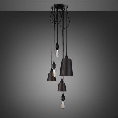Lustre avec abat-jour 6.0, suspendu, 2,6 m, acier graphite et bronze brûlé