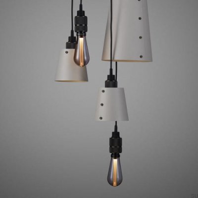 Lustre avec abat-jour 6.0, suspension 2 m, acier gris et bronze brûlé