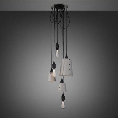 Lustre avec abat-jour 6.0, suspendu, 2,6 m, gris acier et bronze brûlé