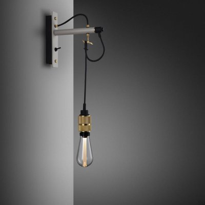 Applique murale Hooked Nude, gris acier avec laiton